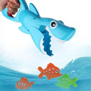 Bath Toys 1 Set van leuke haaiengreep badtub speelgoed Geschikt voor jongens en meisjes met 4 visbadspellen interactieve badkamer puzzels viswaterspeelgoed D240522