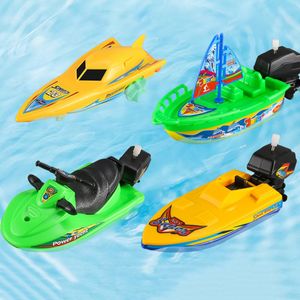 BAD TOETOYS 1PC Kids Speed ​​Boat Ship Wind Bath Toys Shower Float in Water Classic Clockwork for Children Boys Cadeau 230525
