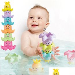 Jouets de bain 1pcs enfants océan vie poulpe empilage tasses jouet enfants jouer éducatif mignon dessin animé chambre plage 221118 livraison directe bébé m Otmw7