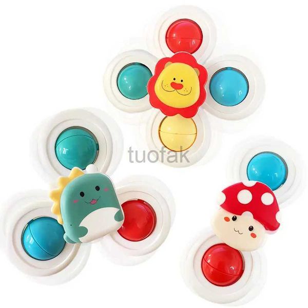 Jouets de bain 3pc set aspirat tasse rotation dessin animé spinner animal toys for kids fenêtre bébé chaise haute table de voyage jouet de bain pour enfants cadeau d240507