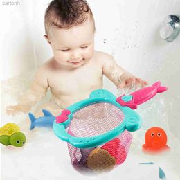 Toys de bain 7pcs jeux de bain de pêche avec poisson filet sûr lisse de baignoire drôle jouet parent-enfant interactif coordination de pied à main ne nouveau 240413