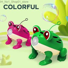 Jouets de bain Jouets de bain à bulles pour bébé Ensemble baignoire Big Frog Machine à bulles automatique Jouets de souffleur avec 12 musiques Jouets de douche amusants pour bébé Q231212