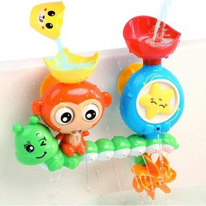 Jouets de bain bébé bain Sunction tasse piste jeux d'eau enfants salle de bain singe chenille bain douche jouet pour enfants cadeaux d'anniversaire 230221