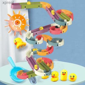 Bath Toys Baby Bath Toy bricolage Marble Running Track Bathtub Bathtub Childrens Game Spray Spray Toy Ensemble Childrens Empilement