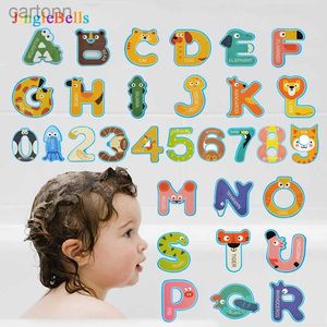 Badspeelgoed Babybad speelgoed Eva Foam Animal Sticker zwevende alfabet letter nummer Diy Puzzle educatieve badbadbadkamer waterspeelgoed voor kind 240413