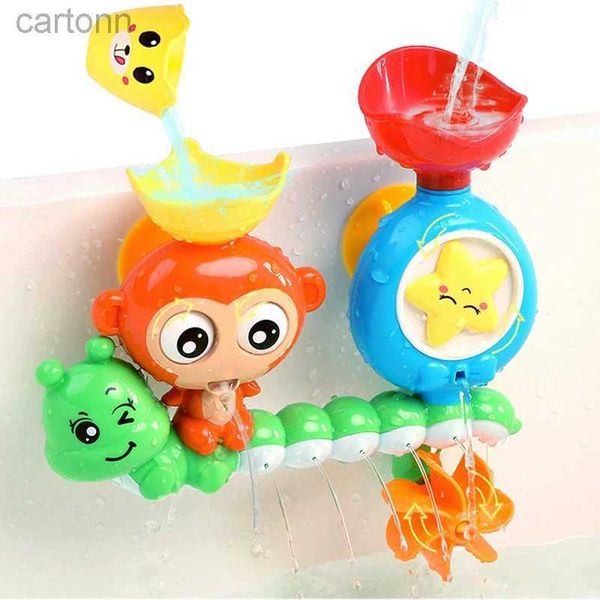 Bath Toys Baby Bath Toy Wall Cup Cup Camiseta Games de agua Baño Monkey Caterpilla Bath Shower Juguete para niños Regalos de Navidad 240413