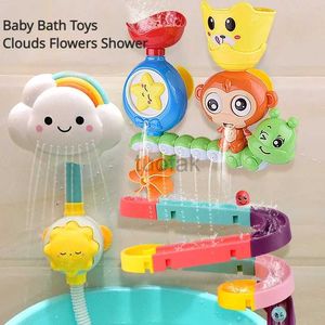 Bath Toys Baby Bath Tout Water Games enfants Salle de bain Salle de salle de bain Caterpilla Bath douche Toy garçon Girls Birthday Gift Clouds Fleurs Douche de douche Jouet D240507