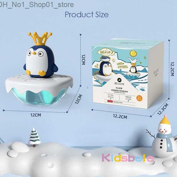 Jouets de bain Jouets de bain pour bébé pulvérisant automatiquement de l'eau pingouin jouets de baignoire pour les tout-petits enfants enfant piscine jouet de salle de bain pour garçon fille Q231212