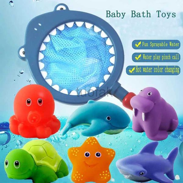 Toys de bain Baby Bath Toys Bathtub coloré jouets imperméables Bath Bath Toys for Toddler Infant Boys Girls 0 ~ 3years Gift D240507