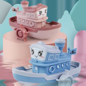 Bath Toys Baby Bath Toys Cute Cartoon Ship Boat Clockwork Toy Wind Up Toy Kids Water Toys Swimming Beach Game for Children Gifts Boys Toys 230517