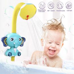 Juguetes de baño Juguetes de baño para bebés Elefante eléctrico con cabezal de ducha con ventosa y rociador ajustable Bañera para bebés Juguete de agua con rociador para regalo para niños pequeños 230203