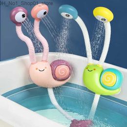 Jouets de bain Jouets de bain pour bébé, jouet de pulvérisation d'eau d'escargot électrique, robinet d'eau pour tout-petits, jeu de douche pour enfants, jouets de salle de bain, ventouse cadeaux Q231212