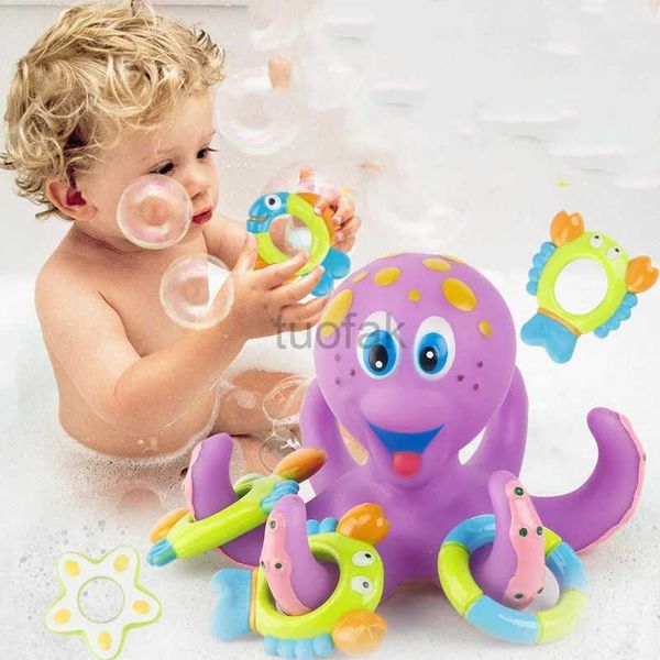 Toys de bain Baby Bath Toys Play Water Toys Funny Floating Ring Toss Game Bathtub Bathing Pool Education Toy for Kids Baby Children Gift D240507
