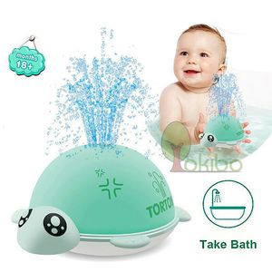 Jouets de bain Jouets de bain pour bébé douche d'eau pulvérisée piscine jouets de bain pour enfants boule de bain de tortue électrique avec lumière LED jouets pour bébé 1 2 3 ans 230923