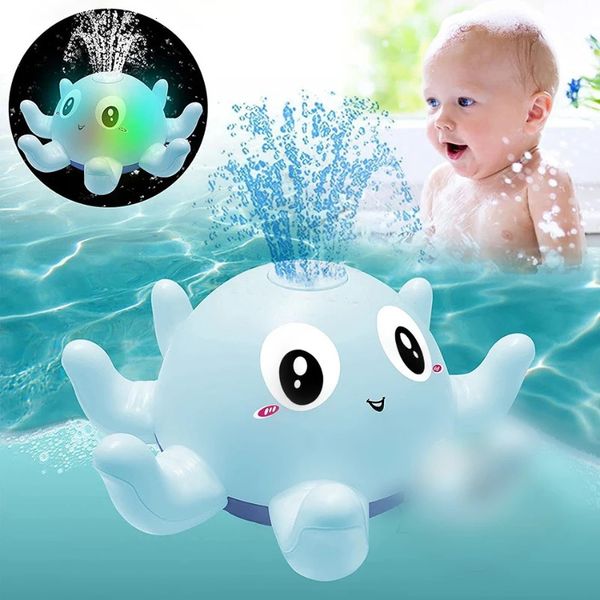 Jouets de bain Jouets de bain pour bébé douche à jet d'eau jouets de bain pour enfants boule de bain de baleine électrique avec musique légère jouets lumineux LED jouet de baignoire ool 231204