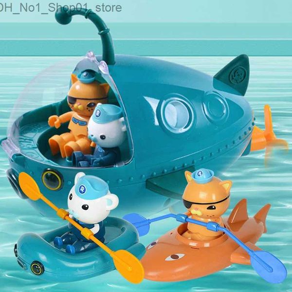 Jouets de bain Jouets de bain pour bébé Jouets de bain sous-marins Lanterne Poisson Bateau Anime Figurines Modèle Poupée Jouets pour enfants Filles Cadeau d'anniversaire Q231212