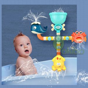 Jouets de bain Jouets de bain pour bébé jet d'eau baleine ventouse douche piscine jouets d'eau pour enfants jouets de douche extérieurs pour enfants jouets de baignoire 231204