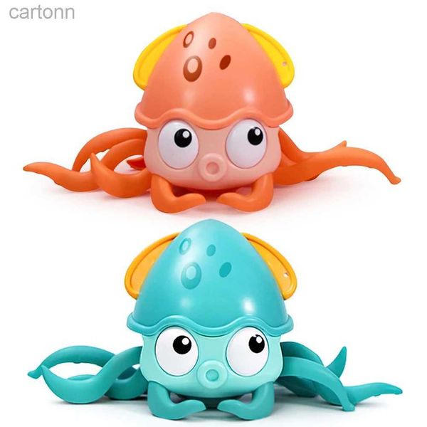 Toys de bain Baby Bathing Toy Kids Octopus Corchonne d'horloge Corche à empreinte tirée Land Toys Toys traînant Jouet Toy Toddler Piscine Toys Gift 240413