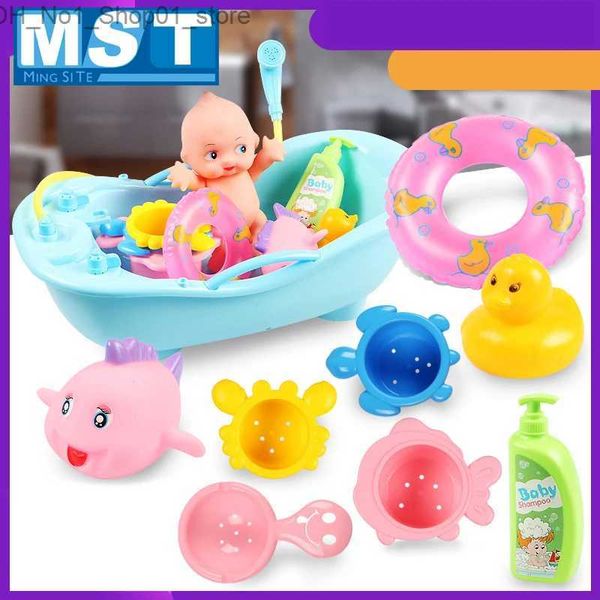 Brinquedos de banho Bebê Bathtime Boneca Conjunto de Banho Crianças Chuveiro Banheira Banheira Jogos Interativos Pretend Play Brinquedos Educacionais Melhor Presente Para Crianças Q231212