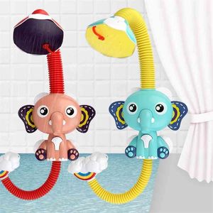 Badspeelgoed Baby Olifant Spray Peuter Kids Elektrische Cartoon Douche Water Jongens Meisjes Zwemmen Game Gift 210712