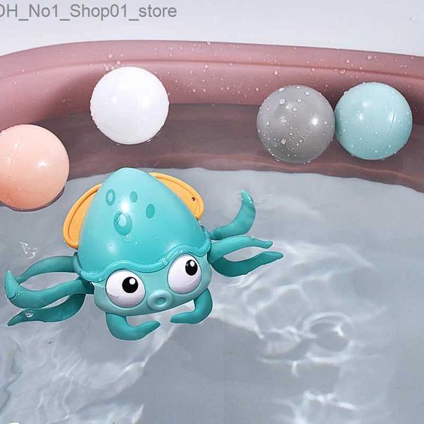 Juguetes de baño Bebé Pulpo Baño Juguete Divertido Kawaii Dibujos animados Juguetes para mascotas para niños Piscina de verano Juegos Juegos Mecanismo Dabbling Juguete para niños Q231212