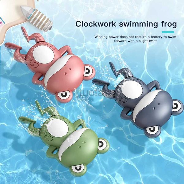 Bath Toys Baby Shower Corloge de bébé mignon Animal Natation Frog Quand bébé salle de bain dans la salle de bain Baby Waf Toy Kids Clockwork Bath Toys Toys Toys D240507