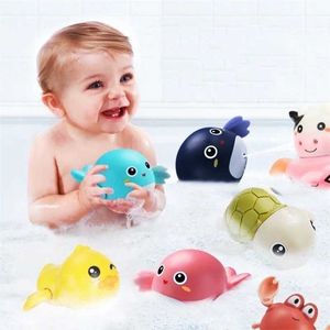 Toys de bain Baby Shower Classic Chain Clock Swimming Turtle Dolphin Shower Toy Childrens Toy Floating Accessoires de baignade D240522