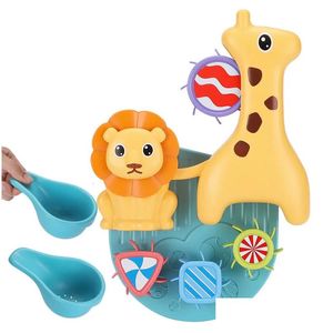 Bath Toys Baby Shower Toy Giraffe Waterfall Set Childrens Time Water Game Gift Druppel Levering Kinderen Zwangerschap Ot6en