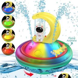 Jouets de bain bébé pulvérisation d'eau rotation éclairer Matic induction arroseur douche avec LED baignoire piscine cadeau pour les tout-petits livraison directe Ki Ot7Xp