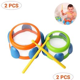 Jouets de bain Bébé Jouet Tambours D'eau Instrument Percussion Musicale Pour Enfants Musique Illumination Salle De Bain Éducative Lj201019 Drop Deliv Otivi