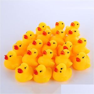 Juguetes de baño Bebé Pato de agua Mini Patos de goma amarillos flotantes con sonido Niños Ducha Natación Playa Juego Juguete 119 Z2 Entrega de gotas DHNNM