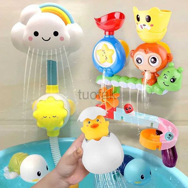 Juguetes para baños juguetes de agua para bebés taza de succión de pared de mármol carrera de carreras de baño bañera de baño juego de baño bañera juguetes para niños D240507