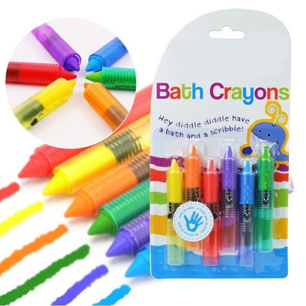 Jouets de bain Crayons de jouets pour l'heure du bain - Lot de 6 jouets de bain multicolores Ensemble de stylos pour enfants K1MA Crayon 230131