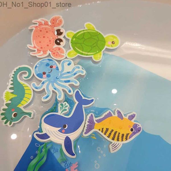 Jouets pour le bain Jouets de bain Baignoire Jouet éducatif Animaux Puzzle BathToys EVA Apprentissage Mousse Bébé Étanche Salle de Bain DIY Autocollant Puzzles Jouets Q231212