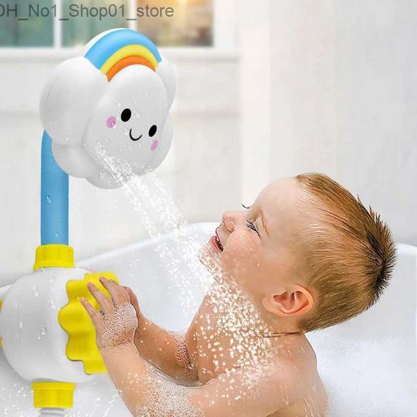 Juguetes de baño Juguetes de baño Nube de dibujos animados Spray de agua para niños Bebé Baño Bañera Grifo Ducha Juguete Fuerte Ventosa Juego de agua Juguetes Q231212