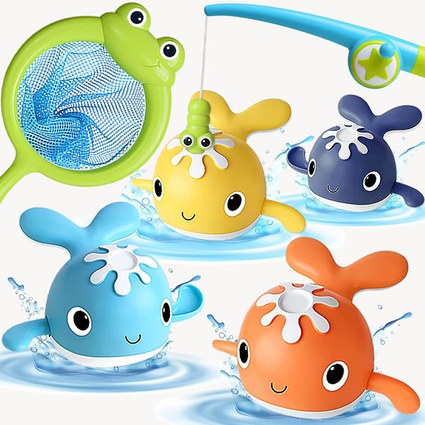 Jouets de bain jouet de salle de bain jeu de pêche magnétique avec vent natation baleine nappe phréatique piscine fun time bébé baignoire jouet 230615