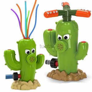 Badspeelgoed Cactus Sprinkler Outdoor Water Spray Toy Backyard Garden Water Toys Summer Yard Cartoon Splash Sprinkler Baby Bath speelgoed voor kinderen D240507