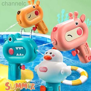 Bath Toys Cartoon Water Gun voor kinderen Spring Guns Boys Girls Backyard zwembad vechtende zomer