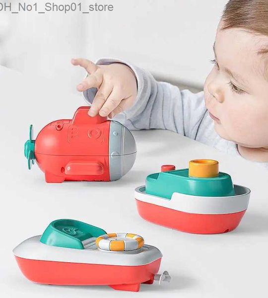 Jouets de bain Enfants Bain Eau Jouant Jouets Électrique sous-marin Bateau Yacht Infantile Bébé Éducation Précoce Salle De Bain Plage Cadeaux Q231212