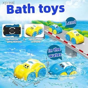 Bath Toys Childrens Shower Water Toys Abs Wintup Car Cartoon Car Baby Shower Toys Cadeaux Childrens Amphibie Car Bains de salle de bain Floating Wox1