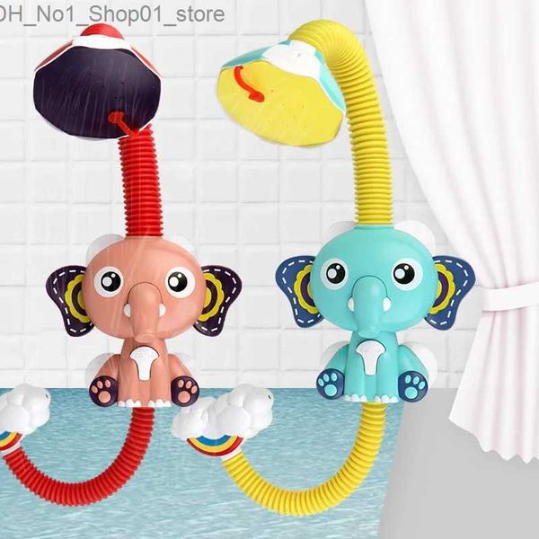 Jouets de bain Dessin animé créatif mignon éléphant jouets de salle de bain pour enfants Macaron couleur bain douche jouets pour garçons et filles anniversaire vacances Gif Q231212