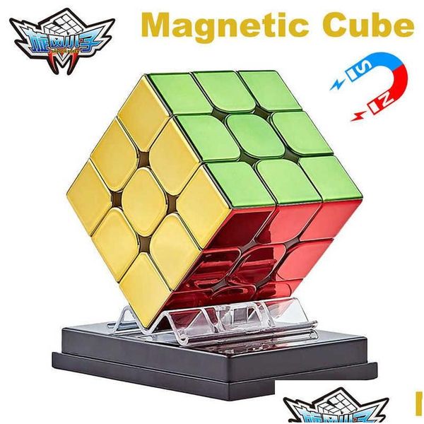 Juguetes de baño Cyclone Boys Plating 3X3X3 Cubo mágico magnético Rubick 3X3 2X2 Puzzle de velocidad profesional 33 22 Childrens Fidget Toy Rubix Dro Dhygb
