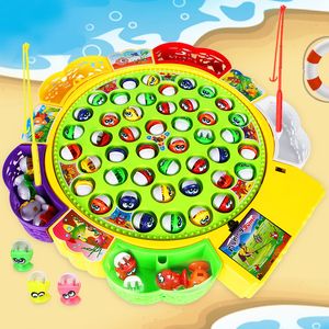 Jouets de bain Électrique Rotation Magnétique Pêche Jouer Jeu Musique Spinning Poisson Plaque Eau Partie Musical Sport Jouet Ensemble Enfants Enfant Cadeau 230705