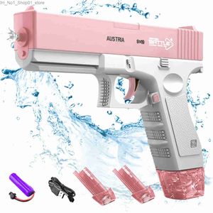 Bath Toys Electric Water Gun Automatic Glock Pistol Shooting Toy Full Automatic Summer Water Beach Toy For Kids Children Boys Girls Adults Q231212