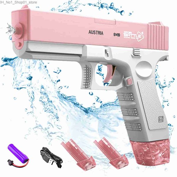 Juguetes de baño con pistola de agua eléctrica Glock Pistola Glock Tocio Toy automático de agua de verano Juguete para niños para niños Niños Niñas Adultos Q231212