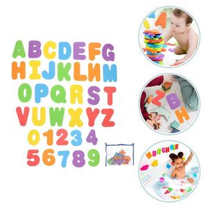 Toys Bath English Letter Autocollant alphabet Childrens Toy mousse baignoire Sac en maille d'apprentissage D240522