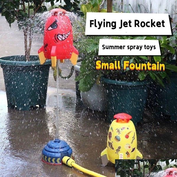 Juguetes de baño Flying Jet Rocket Fuente pequeña Rociador giratorio de 360 grados Inyectar salpicaduras de agua Fiesta en la piscina al aire libre Verano para niños a DH67L