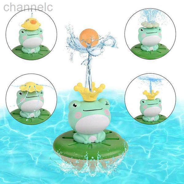 Juguetes de baño fuente para bebé, 5 modos de Agua pulverizada giratoria, bañera de rana, piscina flotante, aspersor automático, regalo para niños pequeños