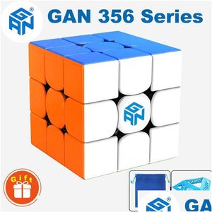 Juguetes de baño Gan 356 Rs Rubick Gan356 M Cubo mágico magnético 3X3 Profesional 33 Velocidad Puzzle Fidget Juguete para niños Gan356M Rubix Cubo Drop DH8DT