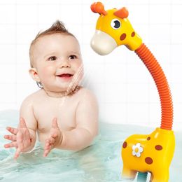 Juguetes de baño Jirafa Rociador eléctrico Rociador de agua Juguetes de baño para bebés Bañera Ducha Piscina Baño para bebés Bebés Niños pequeños Regalos 230525